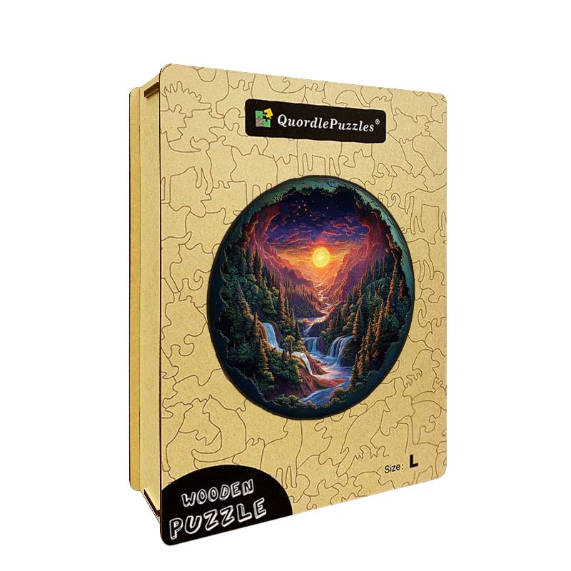 3D Wasserfall Landschaft Holzpuzzle