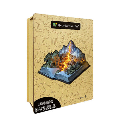 3D bergsonnenuntergang holzpuzzle