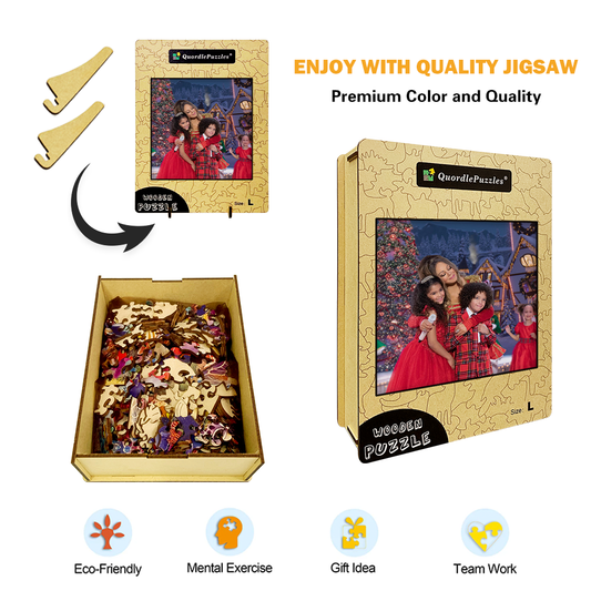 Personalisierte Foto-Happy-Family-Holzpuzzles