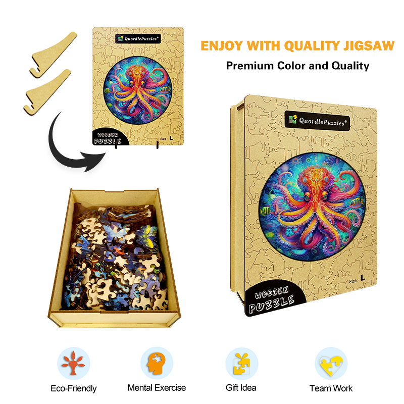 Oktopus Lebendiges Holzpuzzle