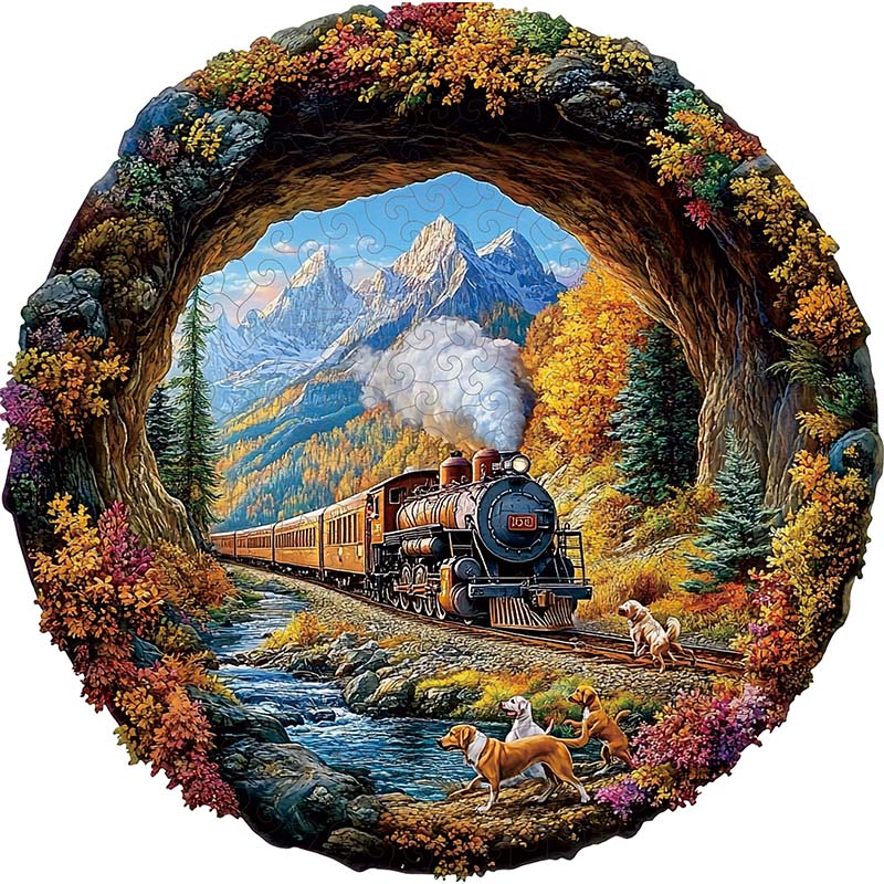 Zugreise durch Herbstberge