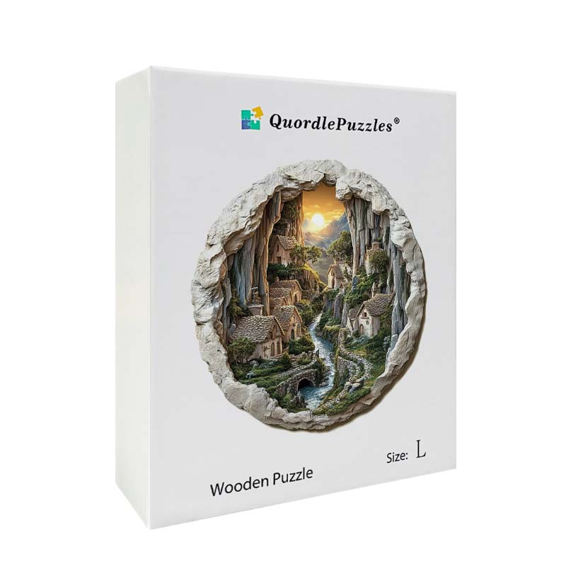 3D Bergdorf Holzpuzzle