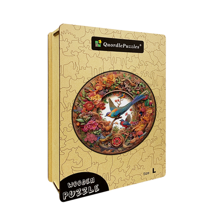 auf das Holzpuzzle „Bird and Bloom“.