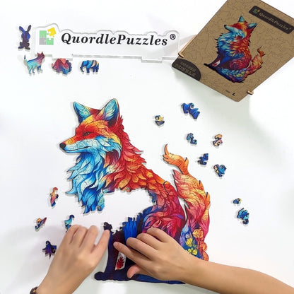 🔥Letzter Tag –Wunderschönes buntes FOX-Holzpuzzle