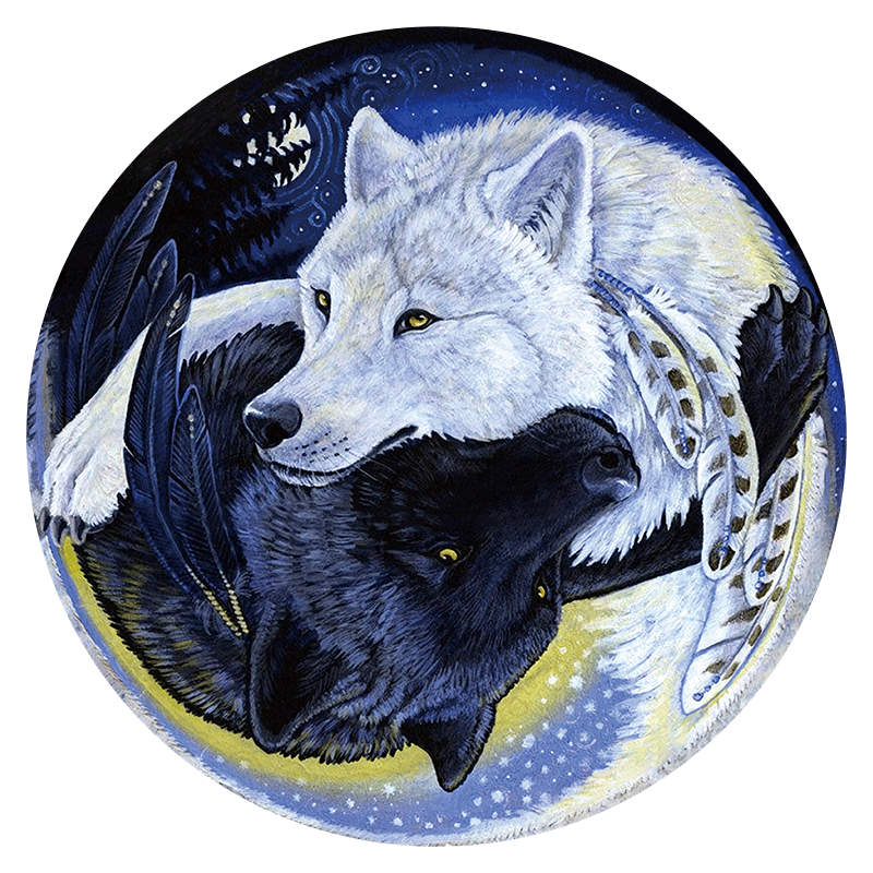 Schwarz-Weiß-Wolf-Puzzle