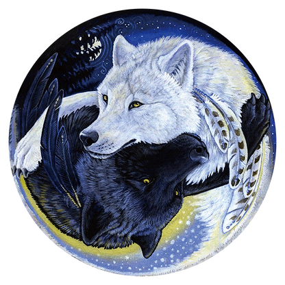Schwarz-Weiß-Wolf-Puzzle