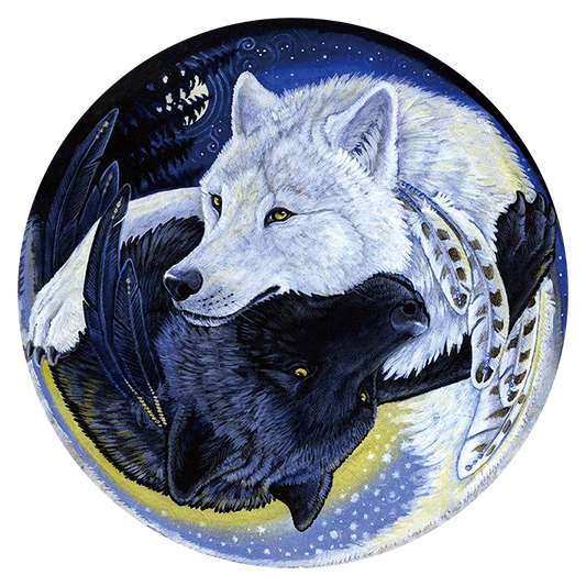 Schwarz-Weiß-Wolf-Puzzle