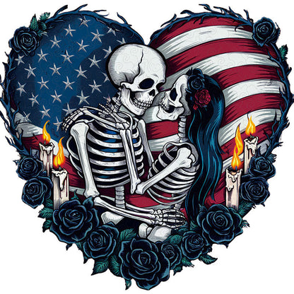Gotisches Herz mit amerikanischer Flagge