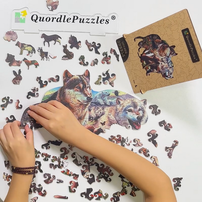 Wolfsrudel-Holzpuzzle